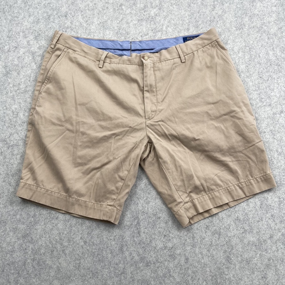 Polo Ralph Lauren Shorts Mens 40 (39x9) Beige Pima Cotton Chino Classic Fit